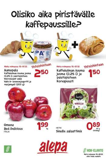 Alepa tarjoukset  - 18.12.2024 - 24.12.2024.