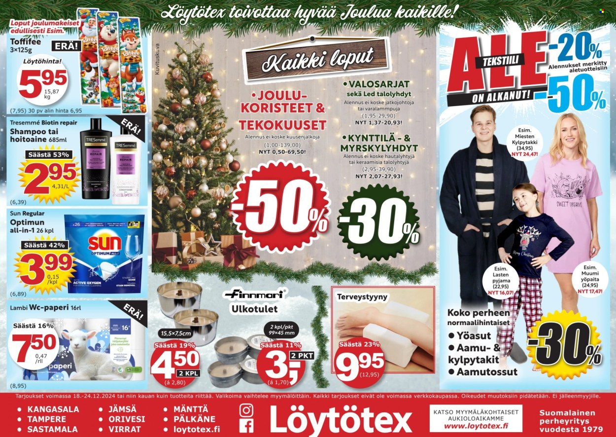 Löytötex tarjoukset - 18.12.2024 - 24.12.2024. Sivu 1