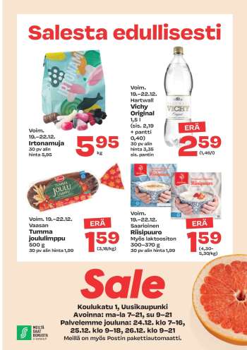 Sale tarjoukset  - 19.12.2024 - 22.12.2024.