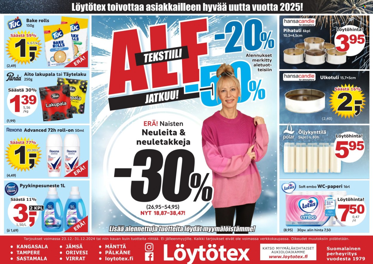 Löytötex tarjoukset - 23.12.2024 - 31.12.2024. Sivu 1