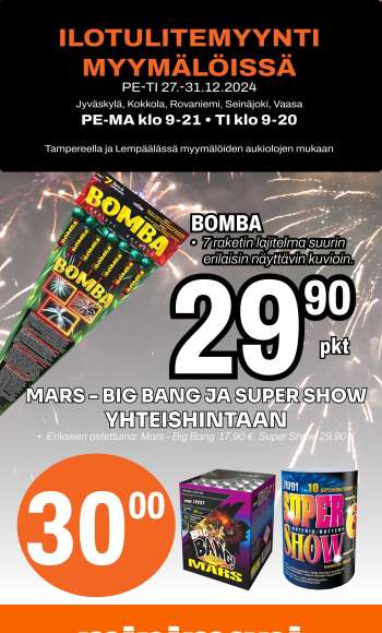 Minimani tarjoukset  - 27.12.2024 - 31.12.2024.