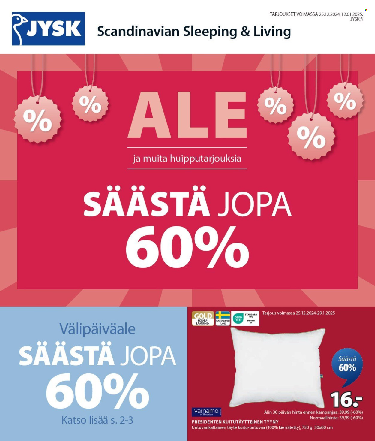 JYSK tarjoukset - 25.12.2024 - 12.01.2025. Sivu 2