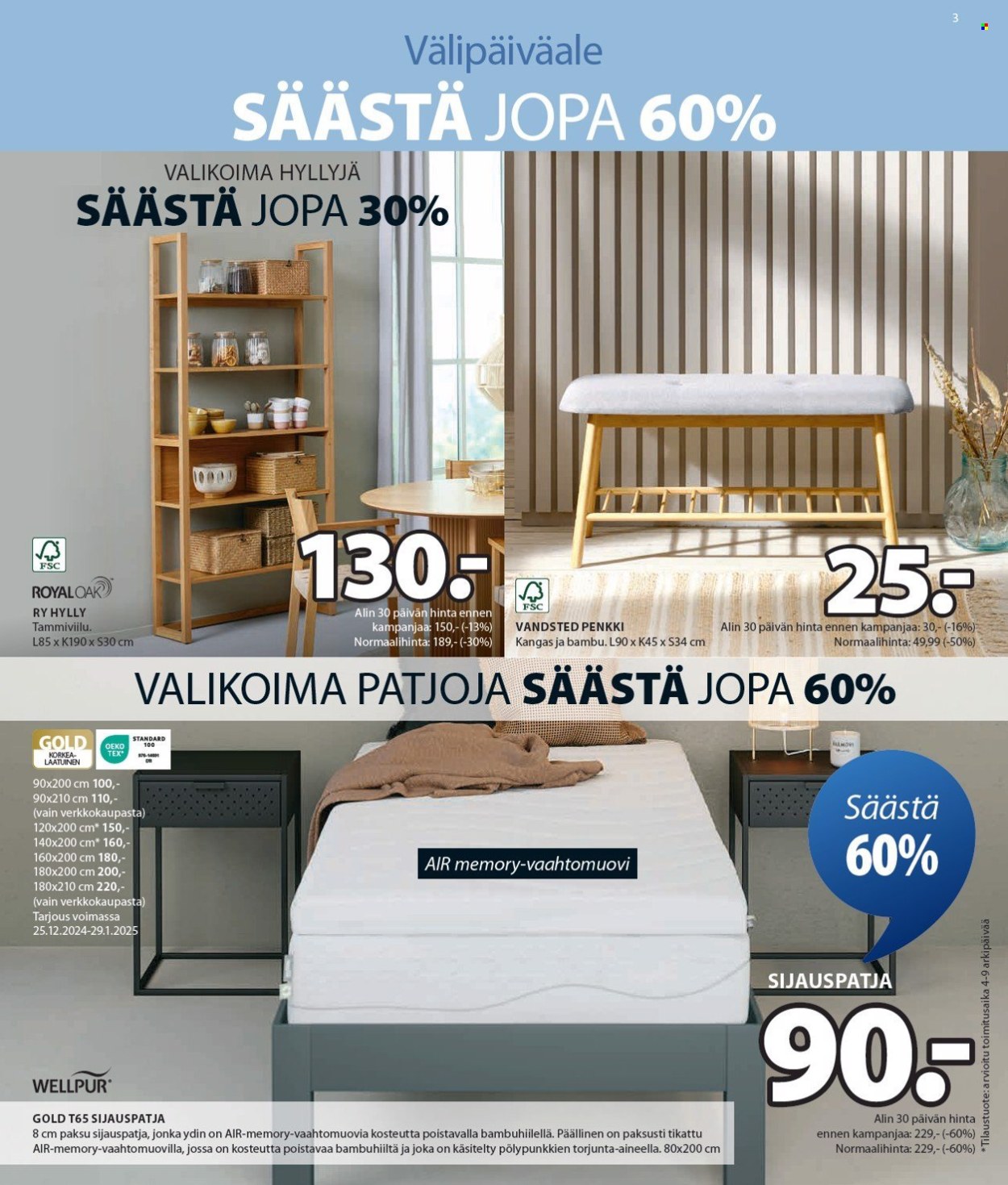 JYSK tarjoukset - 25.12.2024 - 12.01.2025. Sivu 4
