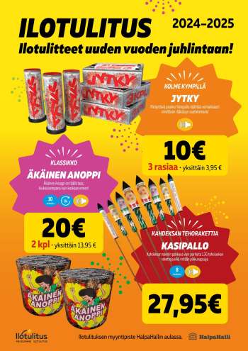 HalpaHalli tarjoukset  - 27.12.2024 - 31.12.2024.