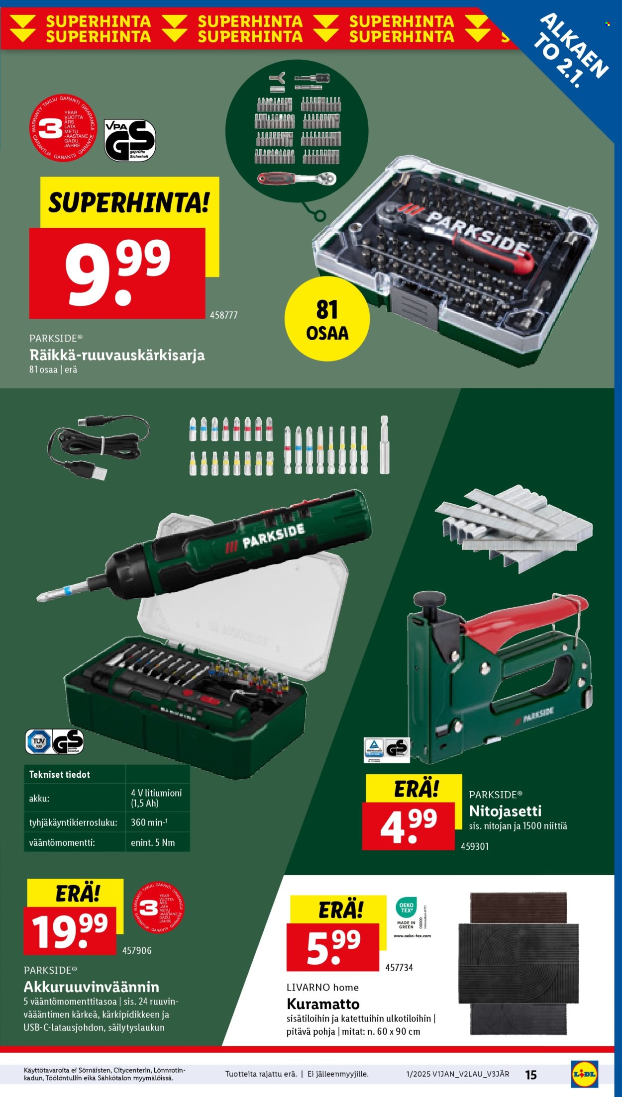 Lidl tarjoukset - 02.01.2025 - 08.01.2025. Sivu 15