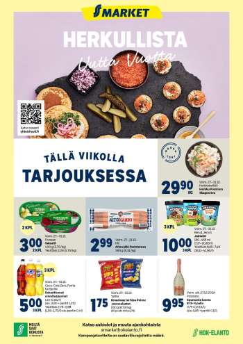 S-market tarjoukset  - 27.12.2024 - 31.12.2024.