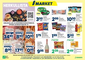 S-market tarjoukset  - 27.12.2024 - 31.12.2024.