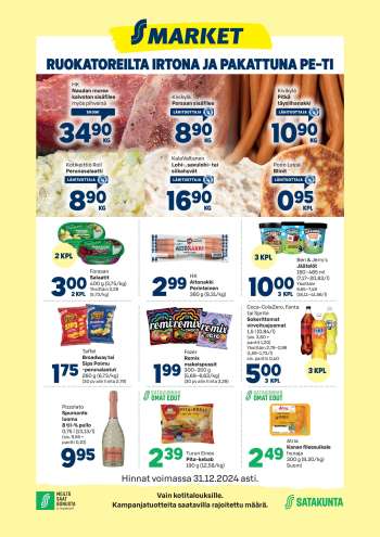 S-market tarjoukset  - 27.12.2024 - 31.12.2024.