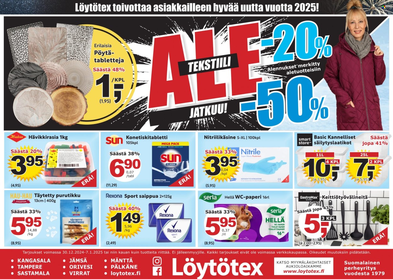 Löytötex tarjoukset - 30.12.2024 - 07.01.2025. Sivu 1