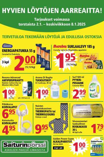 Saiturinpörssi tarjoukset  - 02.01.2025 - 08.01.2025.