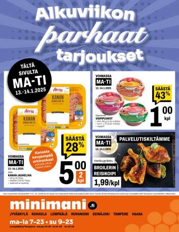 Minimani tarjoukset  - 13.01.2025 - 14.01.2025.