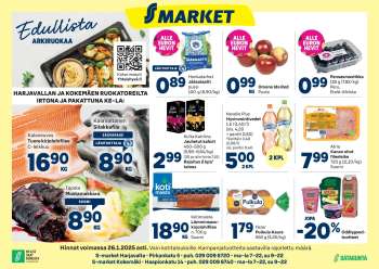 S-market tarjoukset  - 22.01.2025 - 26.01.2025.