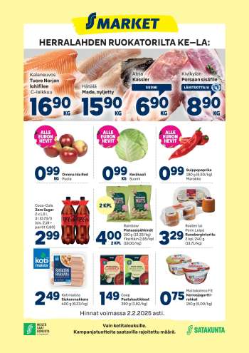 S-market tarjoukset  - 29.01.2025 - 02.02.2025.