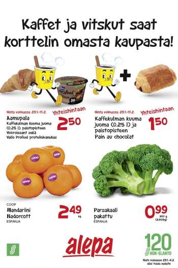 Alepa tarjoukset  - 29.01.2025 - 04.02.2025.