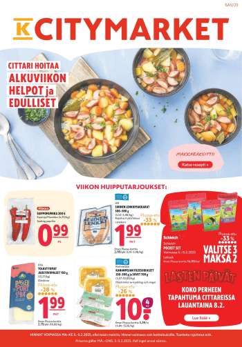 K-citymarket tarjoukset  - 03.02.2025 - 09.02.2025.