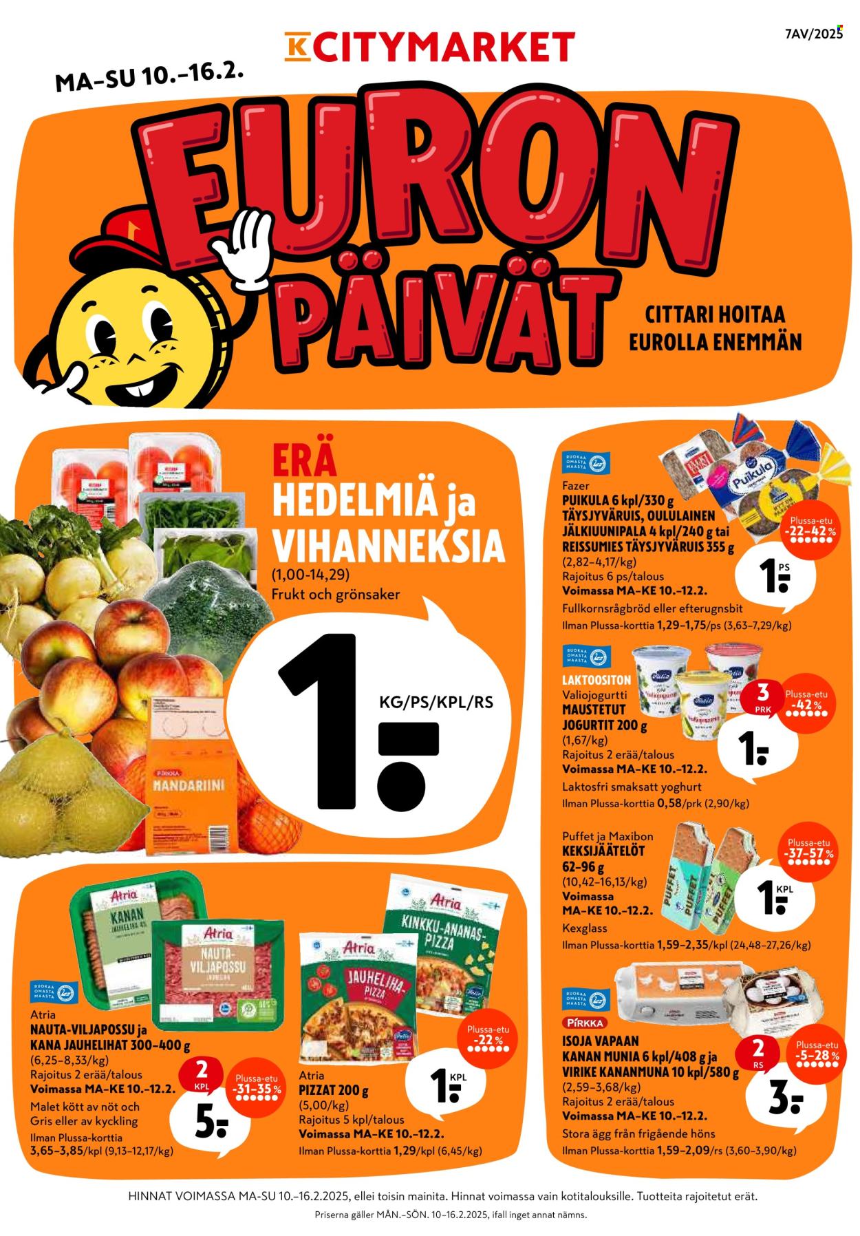 K-citymarket tarjoukset - 10.02.2025 - 16.02.2025. Sivu 1