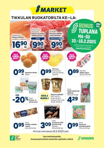 S-market tarjoukset  - 12.02.2025 - 16.02.2025.