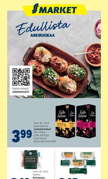S-market tarjoukset  - 19.02.2025 - 23.02.2025.