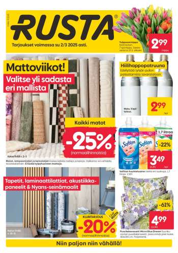 Rusta tarjoukset  - 24.02.2025 - 02.03.2025.