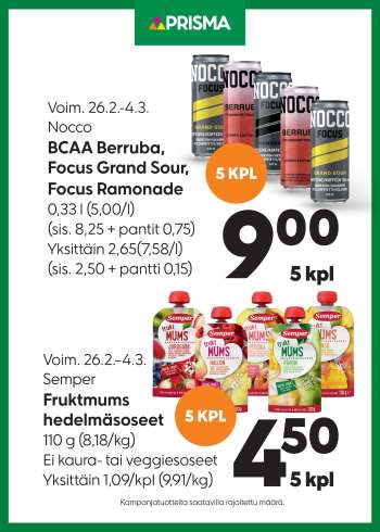 Prisma tarjoukset  - 26.02.2025 - 04.03.2025.