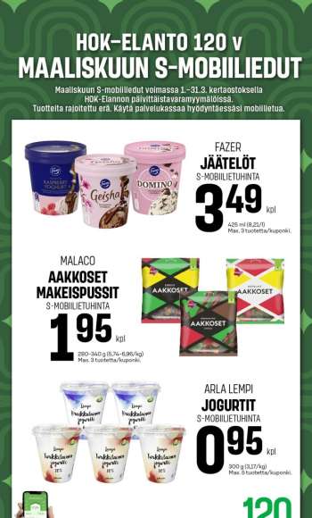 S-market tarjoukset  - 01.03.2025 - 31.03.2025.