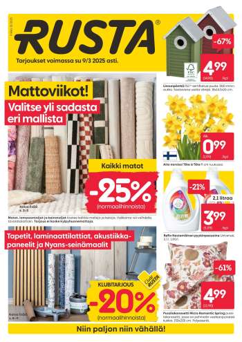 Rusta tarjoukset  - 03.03.2025 - 09.03.2025.