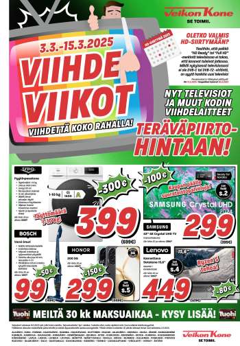 Veikon Kone tarjoukset  - 03.03.2025 - 16.03.2025.