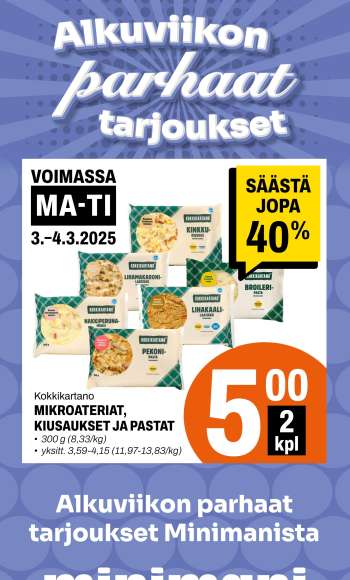 Minimani tarjoukset  - 03.03.2025 - 04.03.2025.