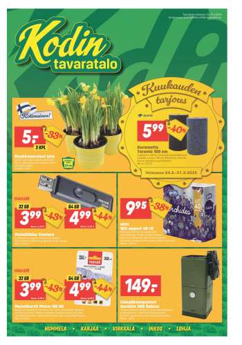Kodintavaratalo tarjoukset  - 10.03.2025 - 19.03.2025.