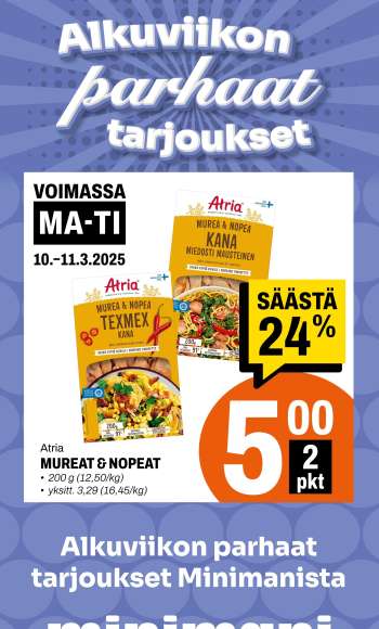 Minimani tarjoukset  - 10.03.2025 - 11.03.2025.