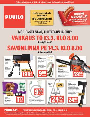 Puuilo tarjoukset  - 13.03.2025 - 16.03.2025.