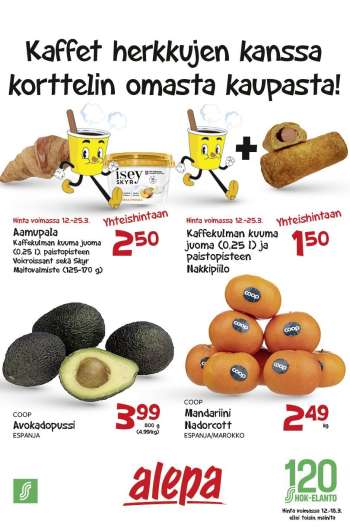 Alepa tarjoukset  - 12.03.2025 - 18.03.2025.