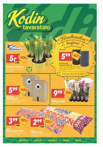 Kodintavaratalo tarjoukset  - 17.03.2025 - 26.03.2025.