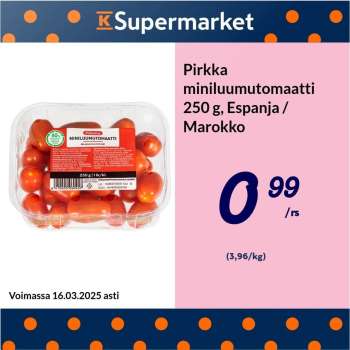 K-Supermarket tarjoukset  - 14.03.2025 - 16.03.2025.