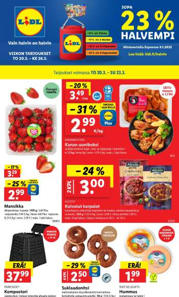 Lidl tarjoukset  - 20.03.2025 - 26.03.2025.