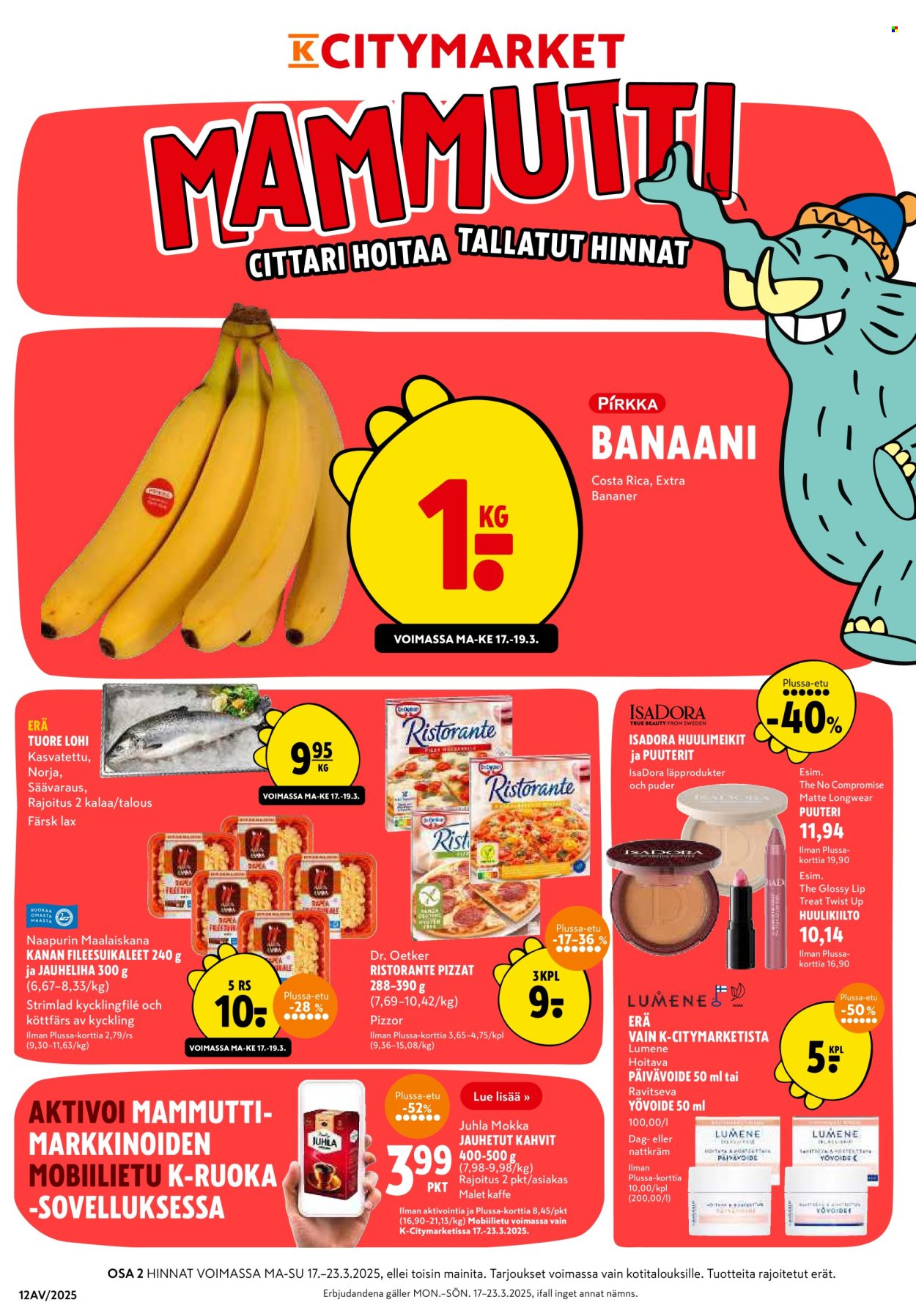 K-citymarket tarjoukset - 17.03.2025 - 23.03.2025. Sivu 1