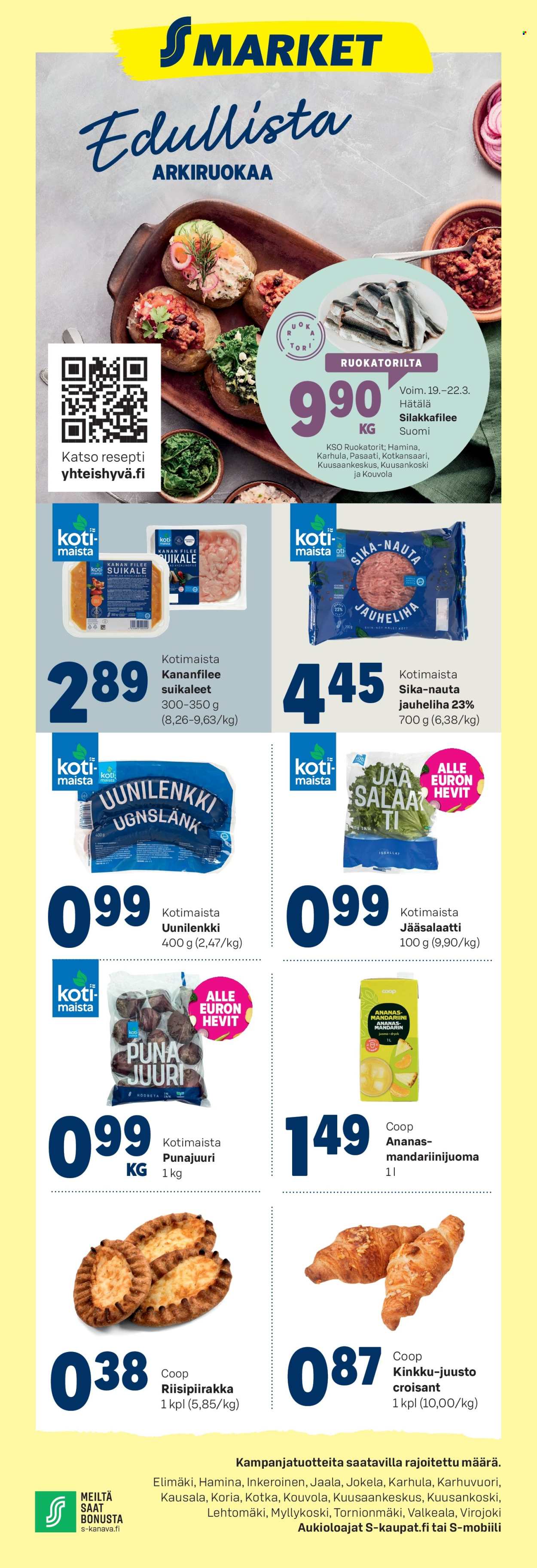 S-market tarjoukset - 19.03.2025 - 23.03.2025. Sivu 1