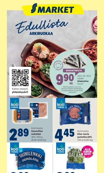 S-market tarjoukset  - 19.03.2025 - 23.03.2025.