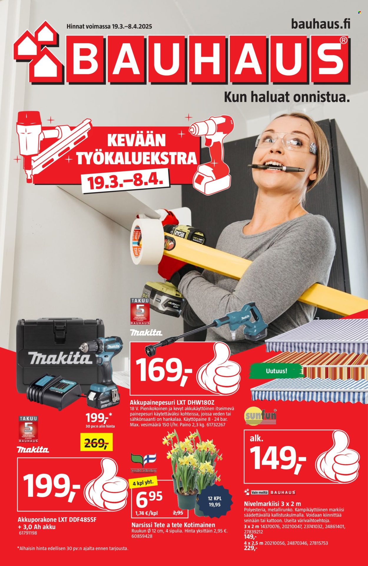 Bauhaus tarjoukset - 19.03.2025 - 08.04.2025. Sivu 1