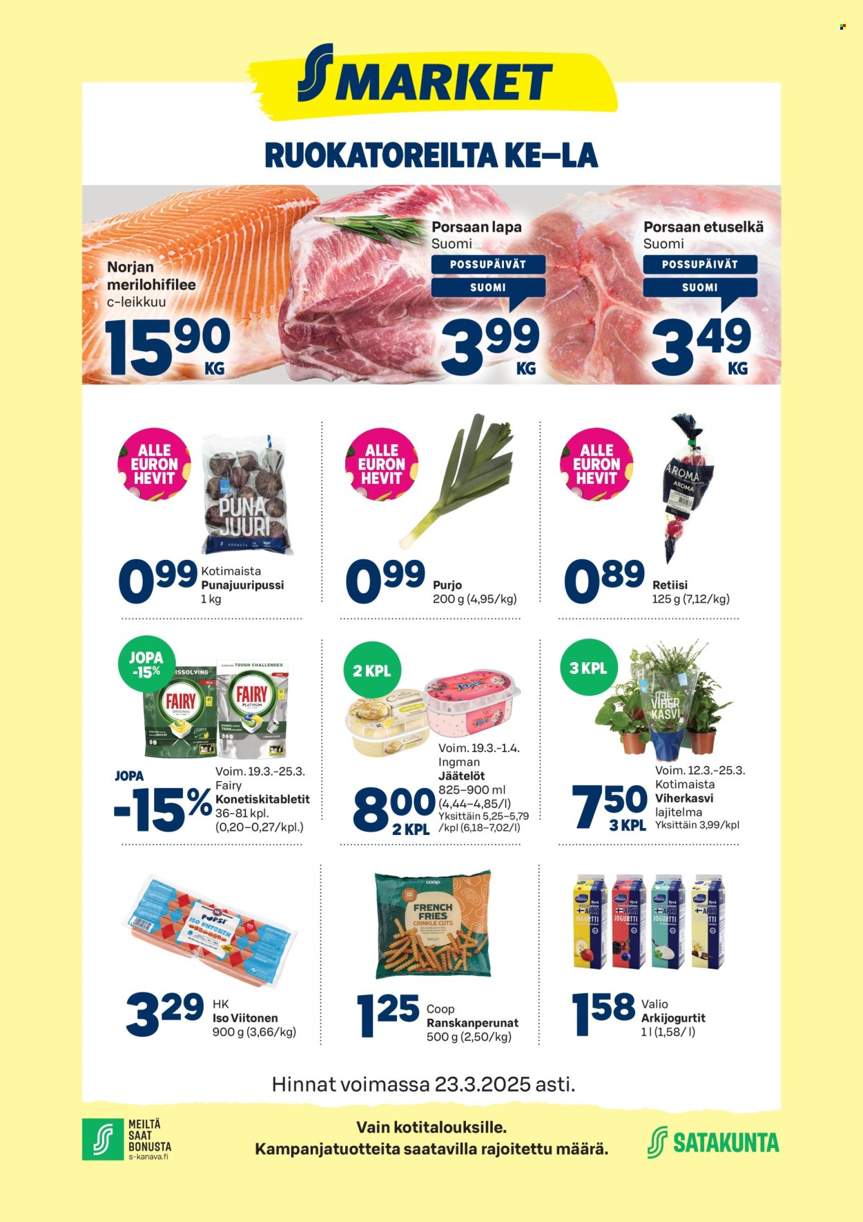 S-market tarjoukset - 19.03.2025 - 23.03.2025. Sivu 1