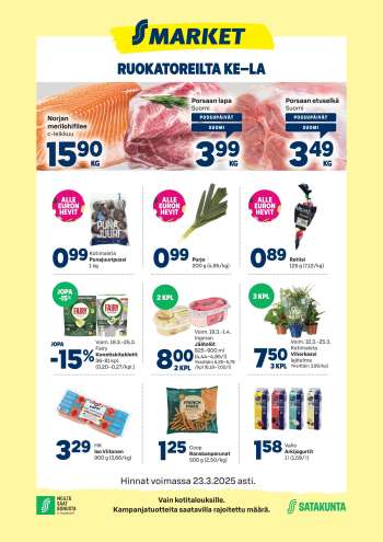 S-market tarjoukset  - 19.03.2025 - 23.03.2025.
