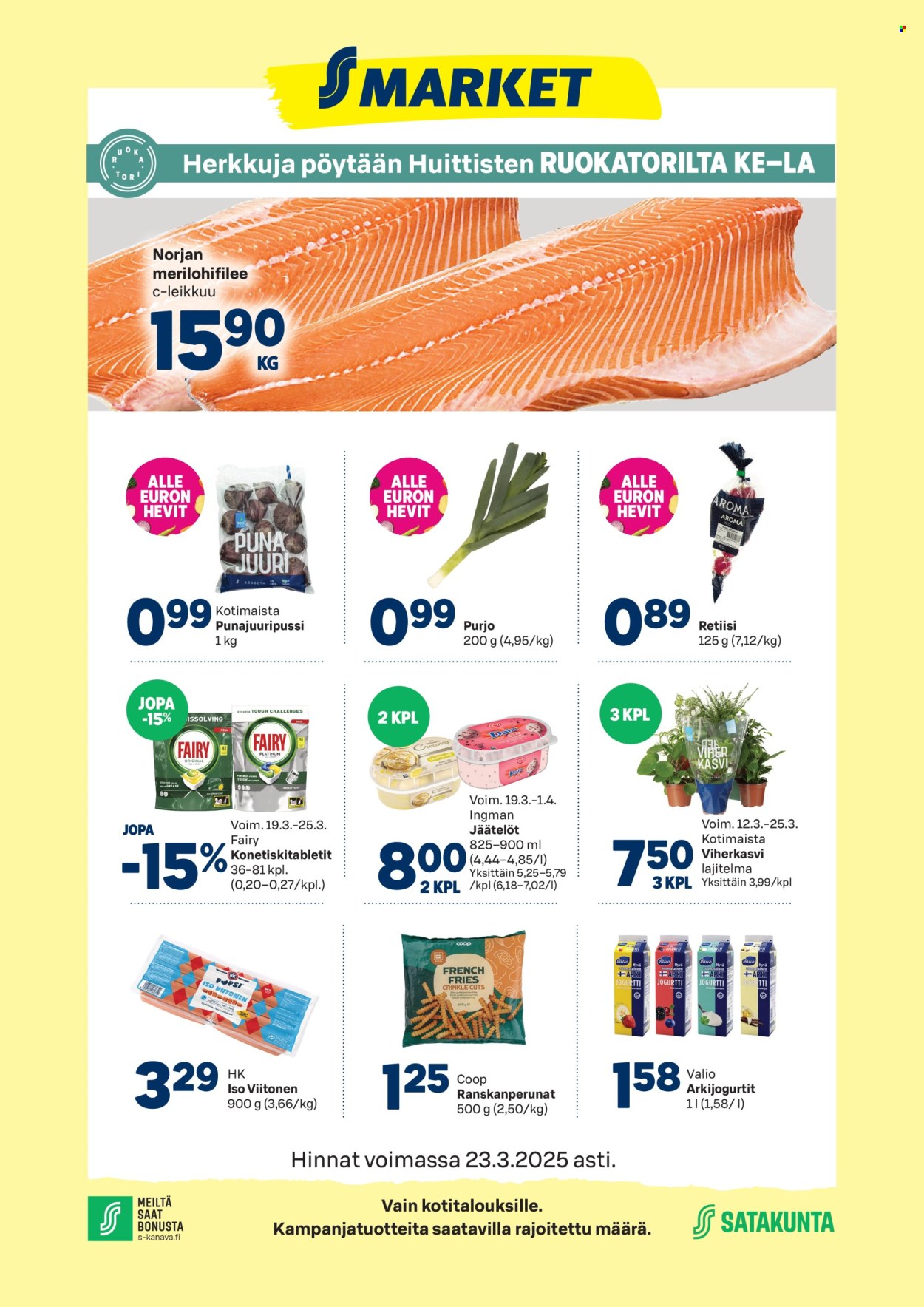 S-market tarjoukset - 19.03.2025 - 23.03.2025. Sivu 1