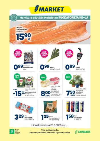 S-market tarjoukset  - 19.03.2025 - 23.03.2025.