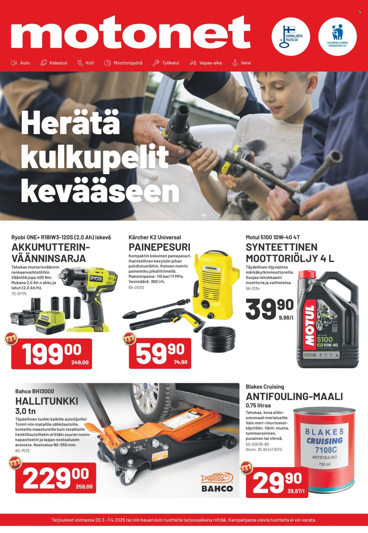 Motonet tarjoukset - 20.03.2025 - 07.04.2025. Sivu 1