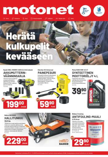 Motonet tarjoukset  - 20.03.2025 - 07.04.2025.