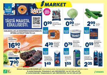S-market tarjoukset  - 26.03.2025 - 30.03.2025.