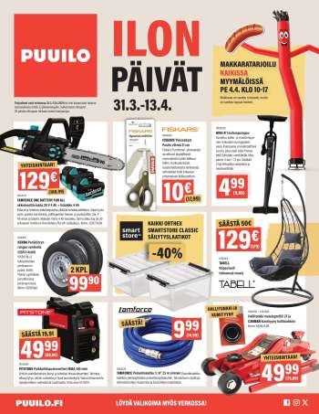 Puuilo tarjoukset  - 31.03.2025 - 13.04.2025.