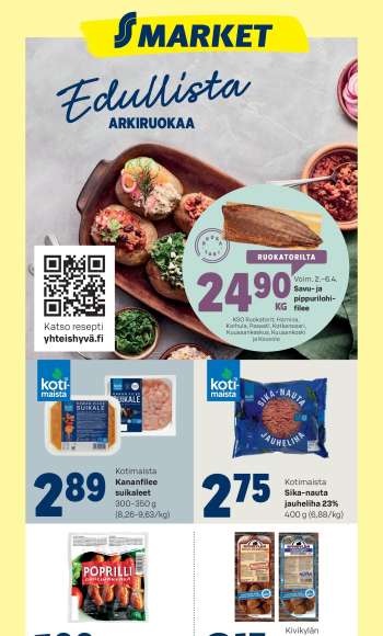 S-market tarjoukset  - 02.04.2025 - 06.04.2025.