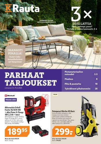 K-Rauta tarjoukset  - 02.04.2025 - 15.04.2025.