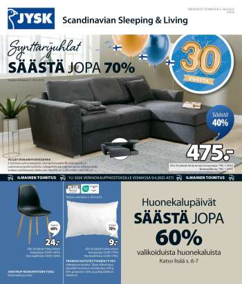 JYSK tarjoukset  - 03.04.2025 - 16.04.2025.